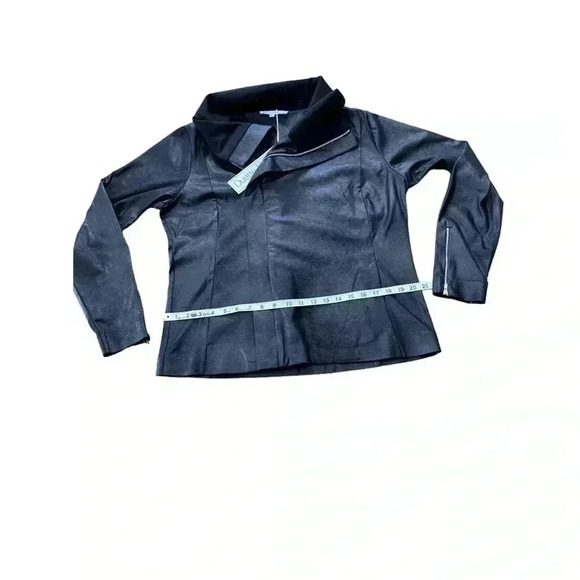 Duette NYC, Vegan Matte Leather Biker Jacket, Large, Black - Picture 11 of 13